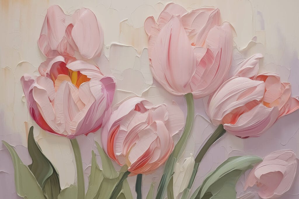 Pintura de flores cor-de-rosa Pintura de flores cor-de-rosa