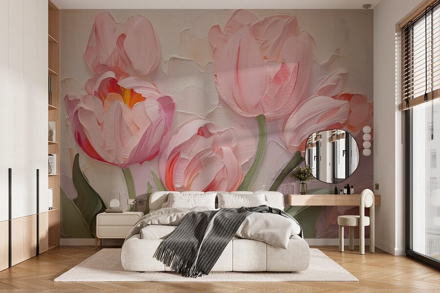 Painting of pink flowers Painting of pink flowers