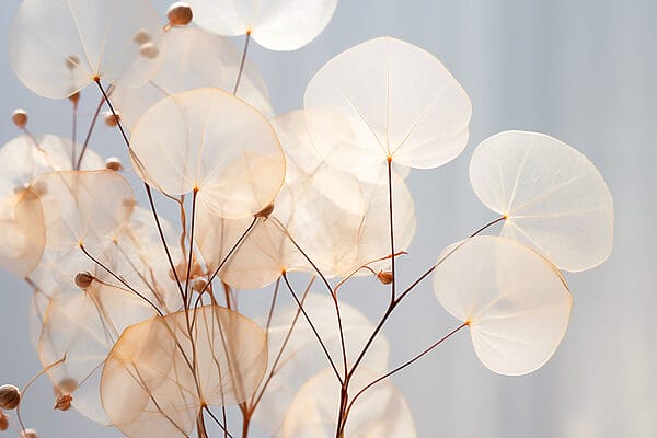 Delicate leaves gently swaying in light