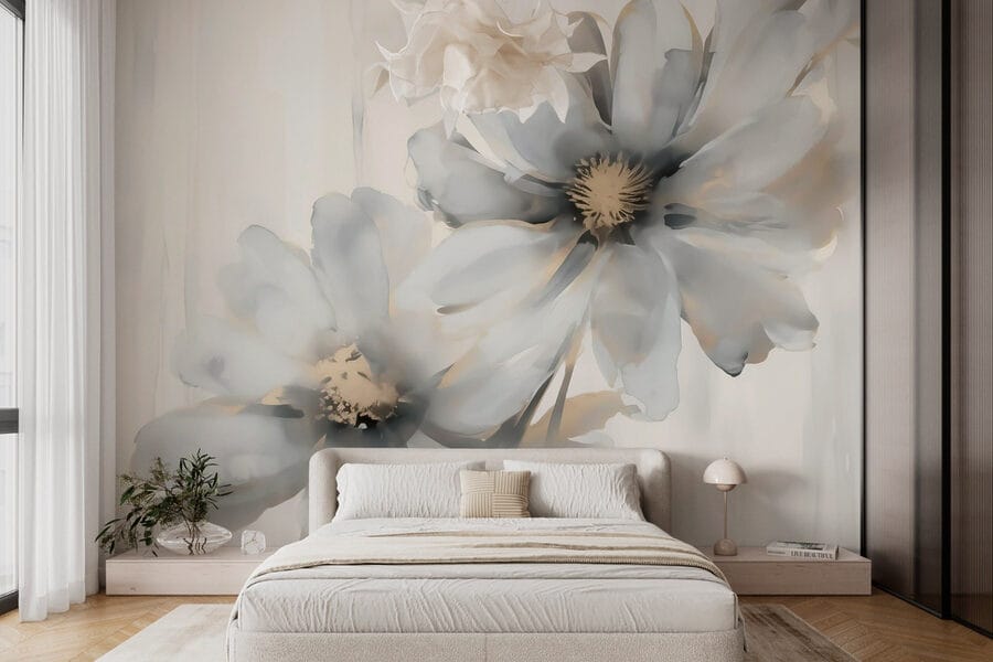 Flores delicadas em tons suaves