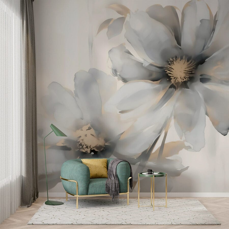 Flores delicadas em tons suaves