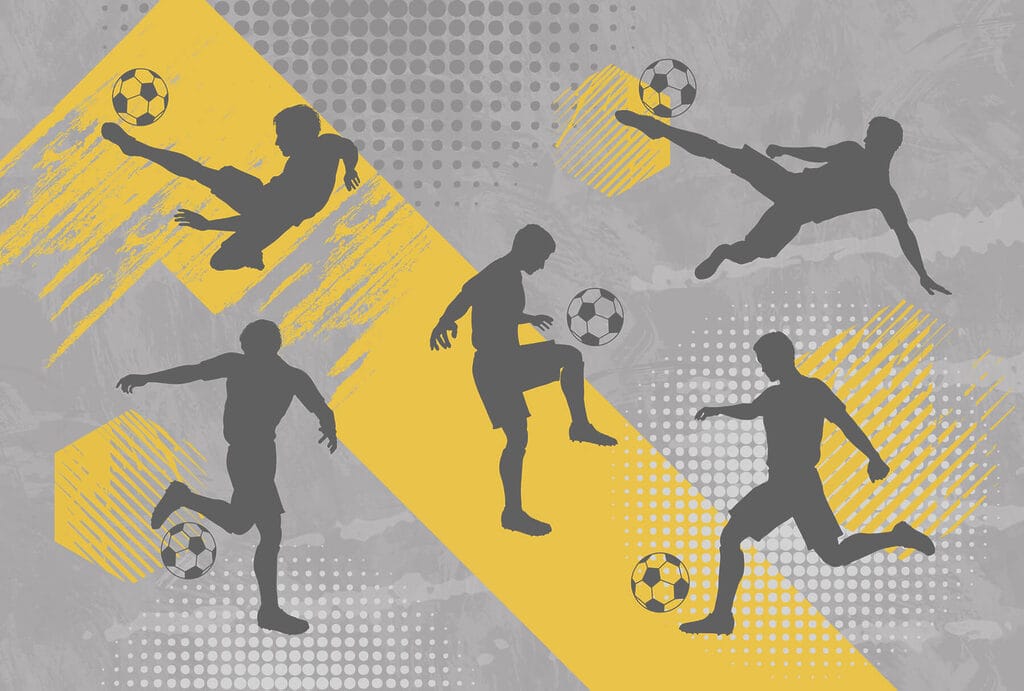 Grupo de homens a jogar futebol Grupo de homens a jogar futebol