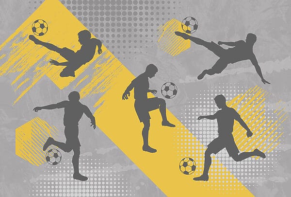 Grupo de homens a jogar futebol Grupo de homens a jogar futebol