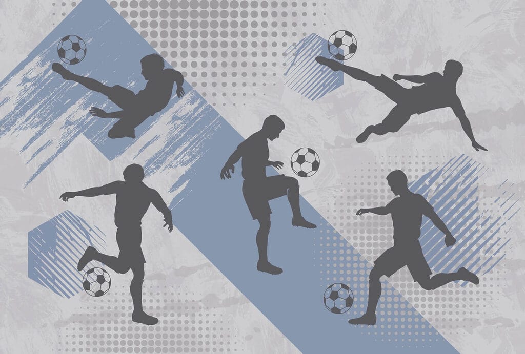 Grupo de homens a jogar futebol Grupo de homens a jogar futebol