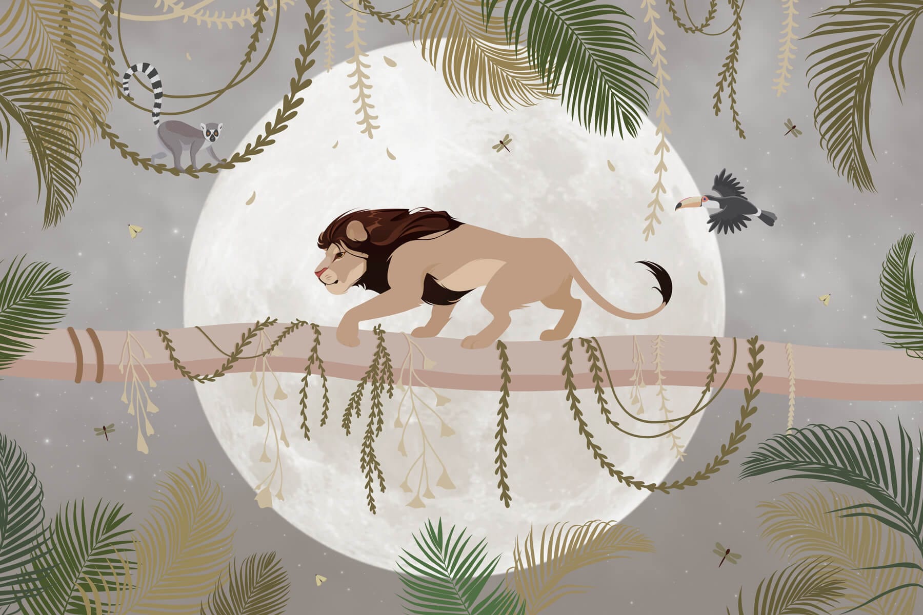 Lion on a tree branch Lion on a tree branch