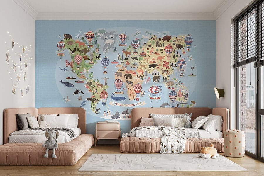 Mapa do mundo com animais Mapa do mundo com animais