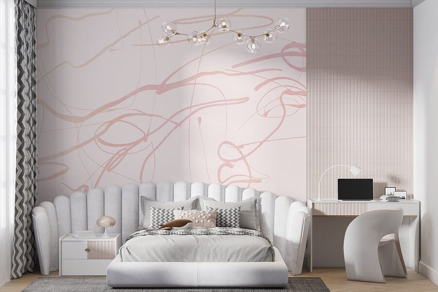 Linhas cor-de-rosa sobre um fundo branco