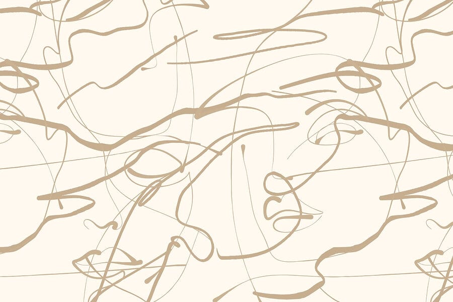 Papel de parede Fundo branco com linhas castanhas - Image 5