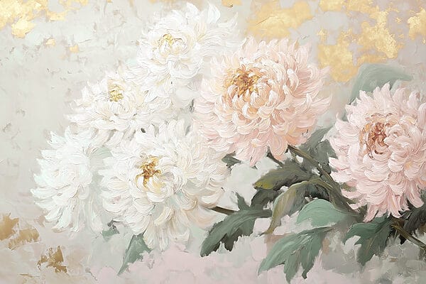 Pintura de flores sobre uma superfície branca Pintura de flores sobre uma superfície branca