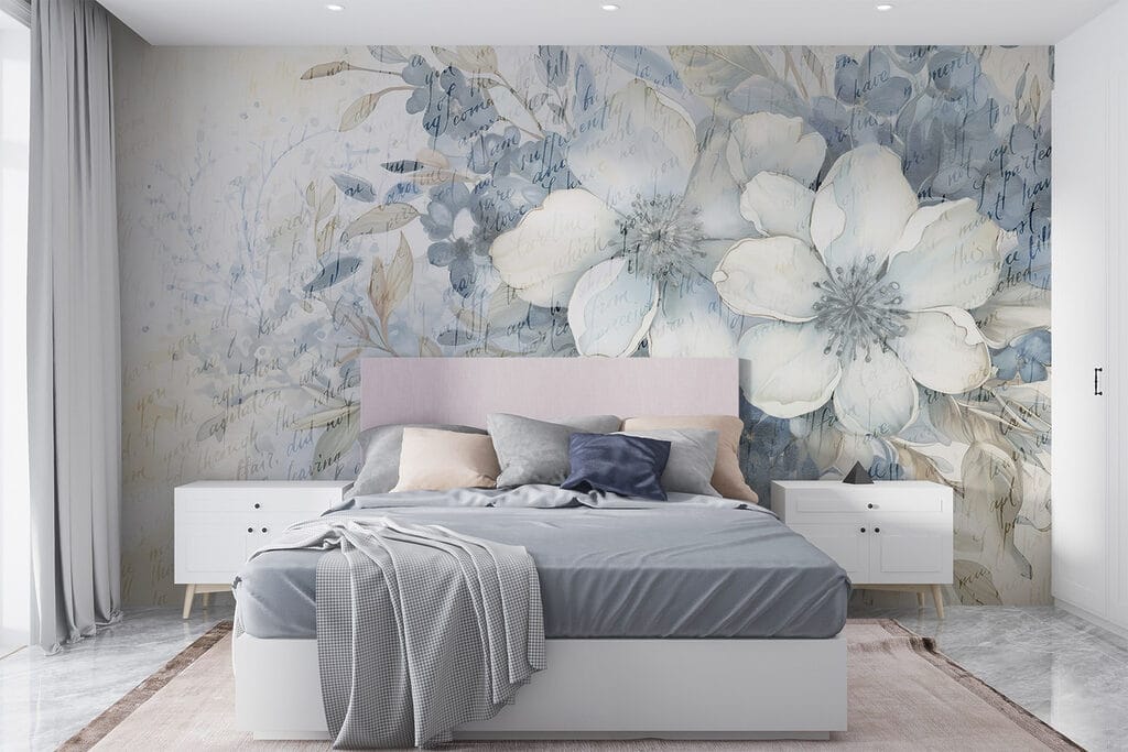 Painting of flowers and leaves