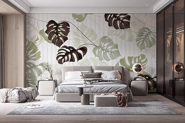 Padrão de folhas sobre um fundo branco Padrão de folhas sobre um fundo branco