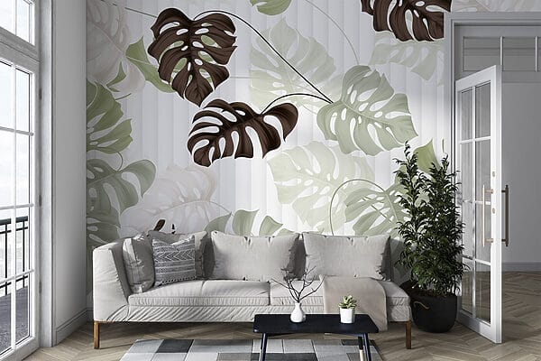 Padrão de folhas sobre um fundo branco Padrão de folhas sobre um fundo branco