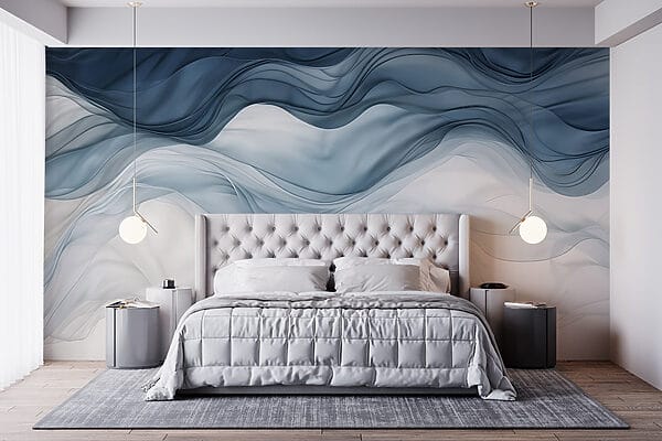 Tecido ondulado azul e branco Tecido ondulado azul e branco