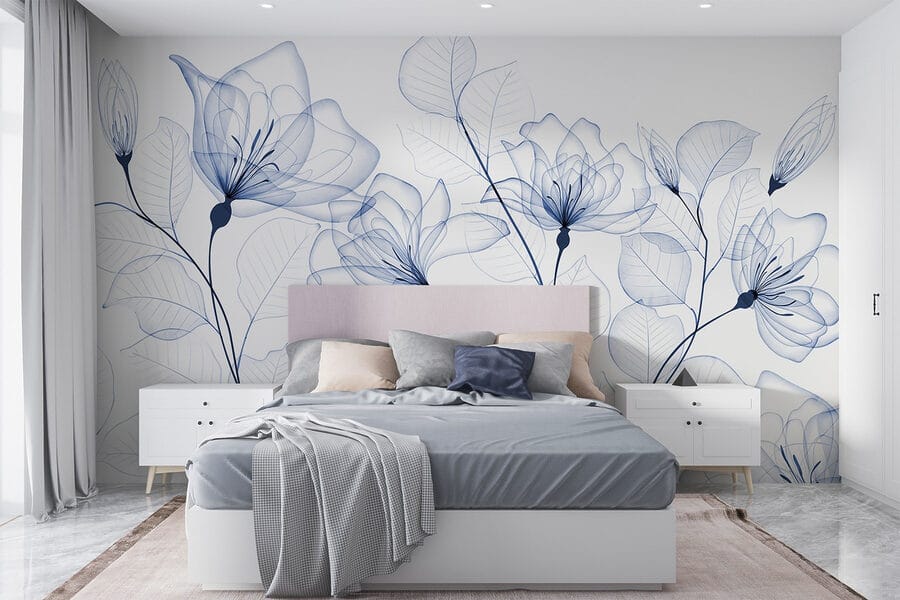 Flores e folhas transparentes