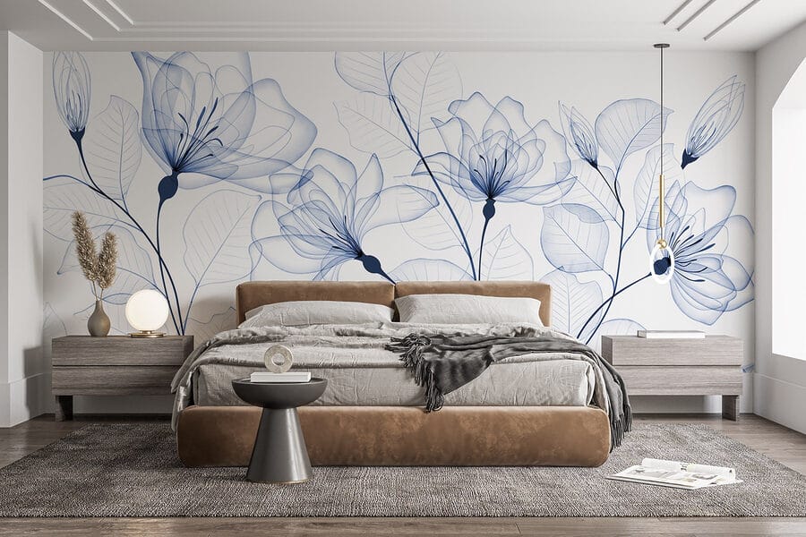 Flores e folhas transparentes