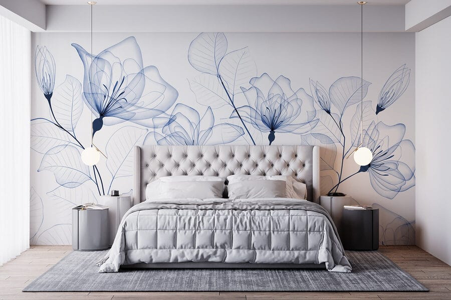 Flores e folhas transparentes