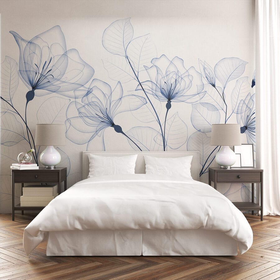 Flores e folhas transparentes