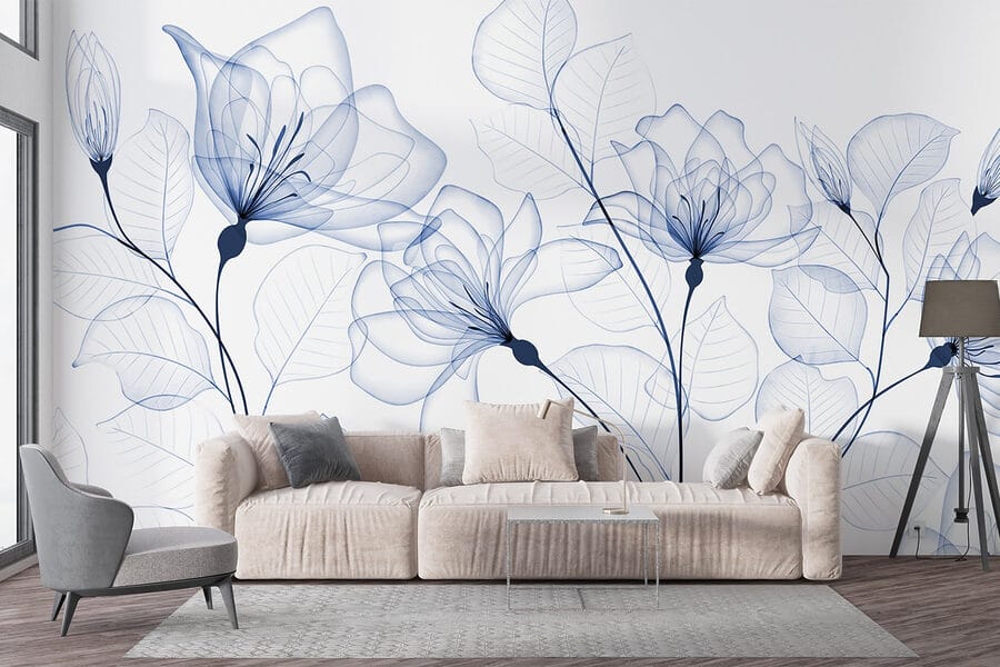 Flores e folhas transparentes