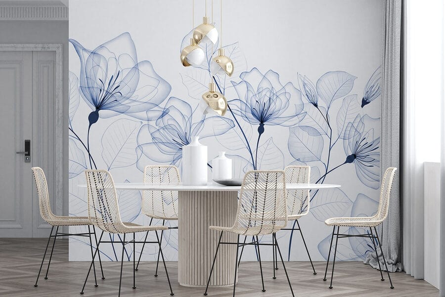 Flores e folhas transparentes