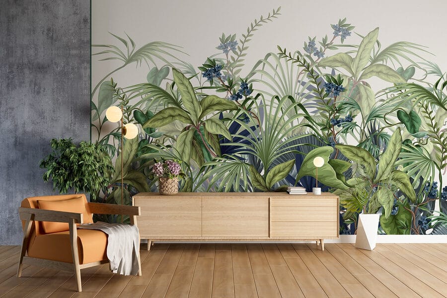 Vegetação luxuriante em exposição vibrante