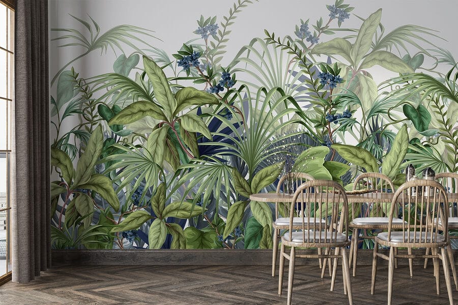 Vegetação luxuriante em exposição vibrante