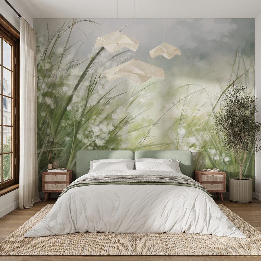 Pintura de um campo de relva