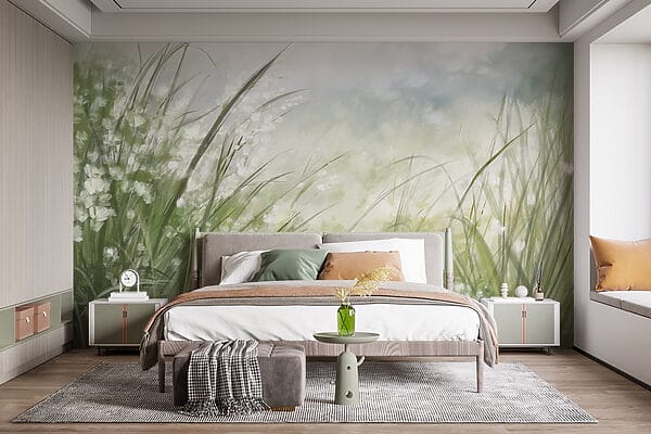Pintura de um campo de relva Pintura de um campo de relva