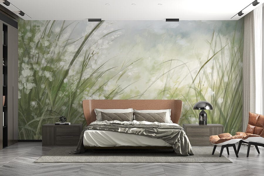 Pintura de um campo de relva
