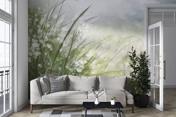 Pintura de um campo de relva Pintura de um campo de relva