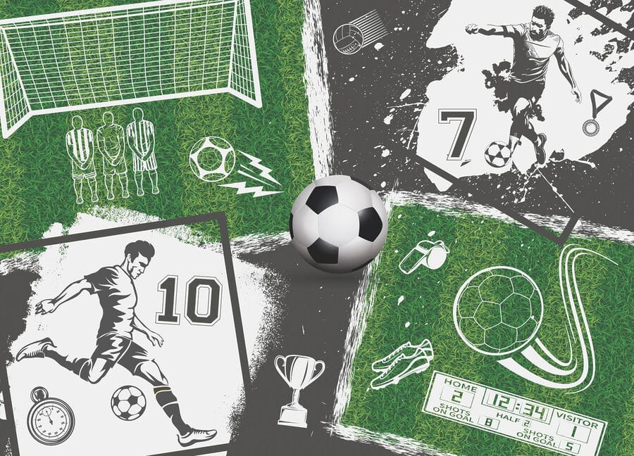 Ação de futebol no campo