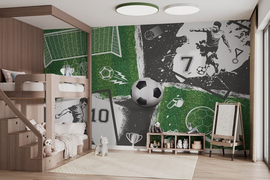 Ação de futebol no campo