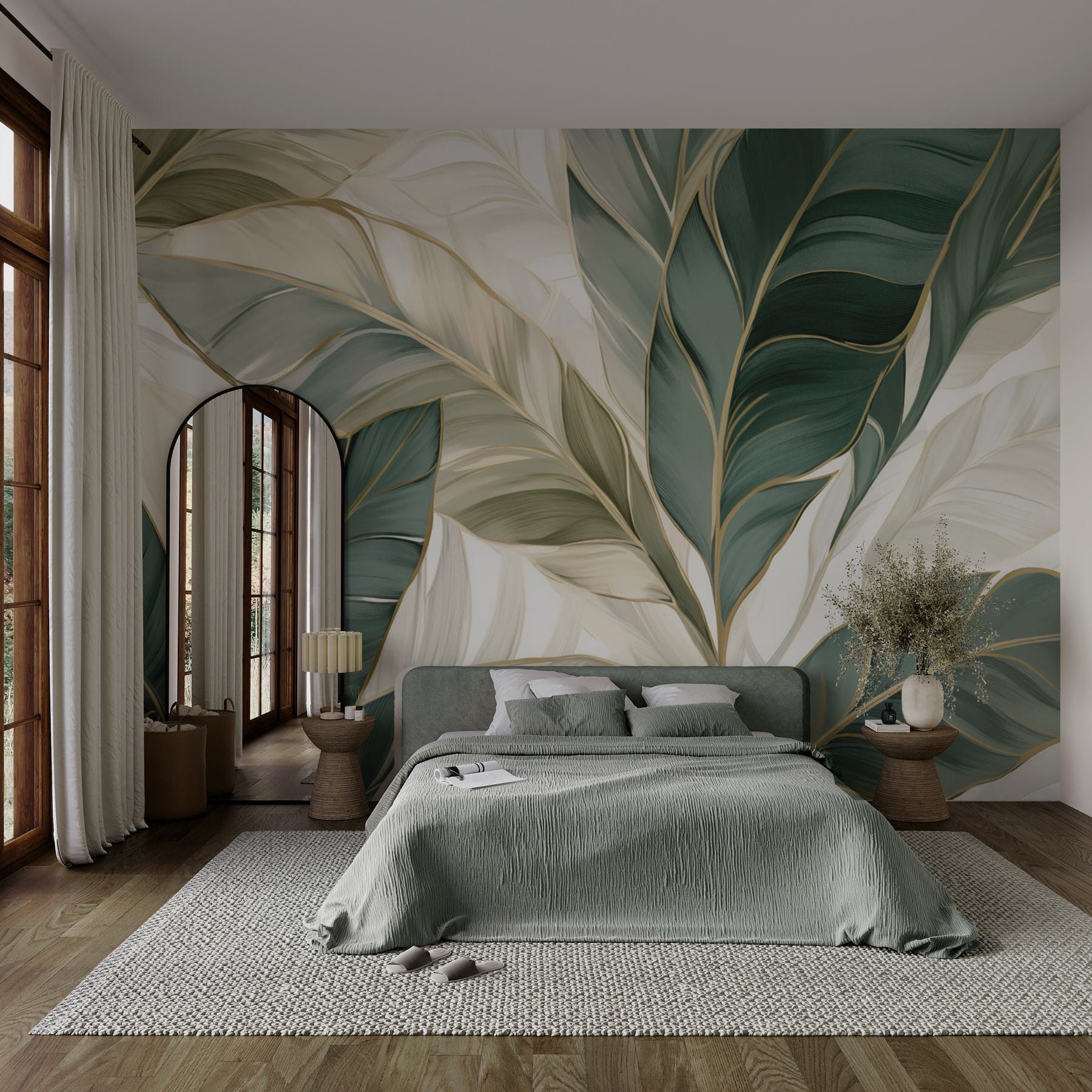 Lush green leaves in soft tones Lush green leaves in soft tones