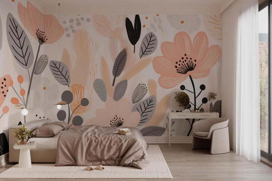 Flores delicadas em tons suaves.