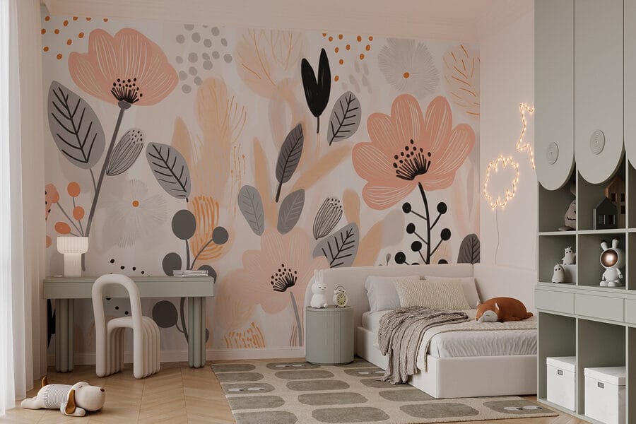 Flores delicadas em tons suaves.