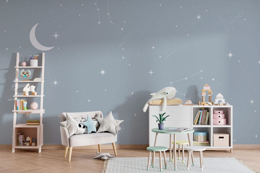 Lua e estrelas no céu Lua e estrelas no céu