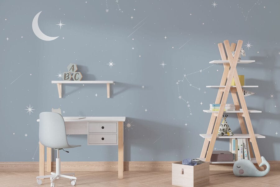 Lua e estrelas no céu Lua e estrelas no céu