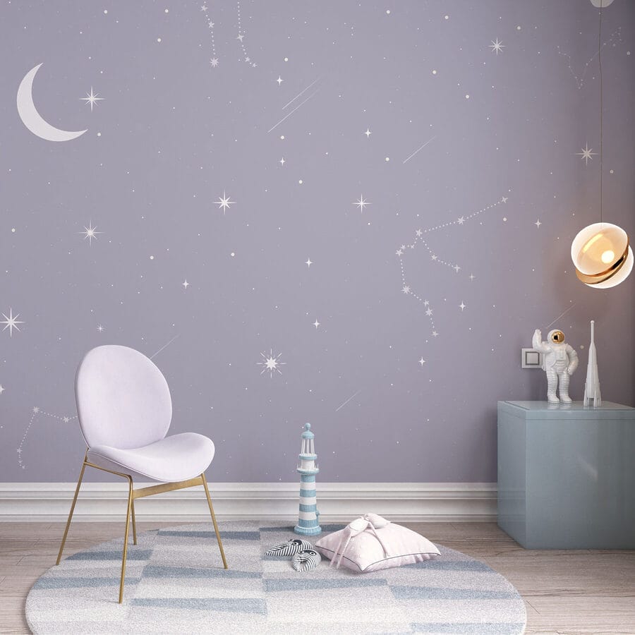 Lua e estrelas no céu Lua e estrelas no céu