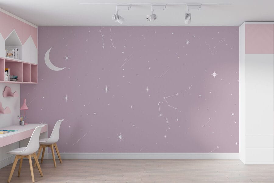 Lua e estrelas no céu Lua e estrelas no céu