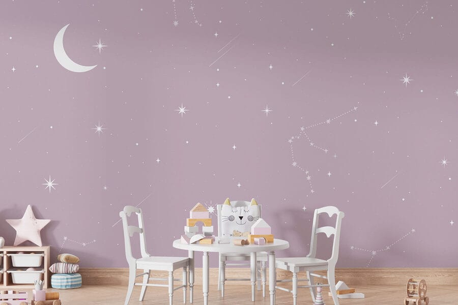 Lua e estrelas no céu Lua e estrelas no céu