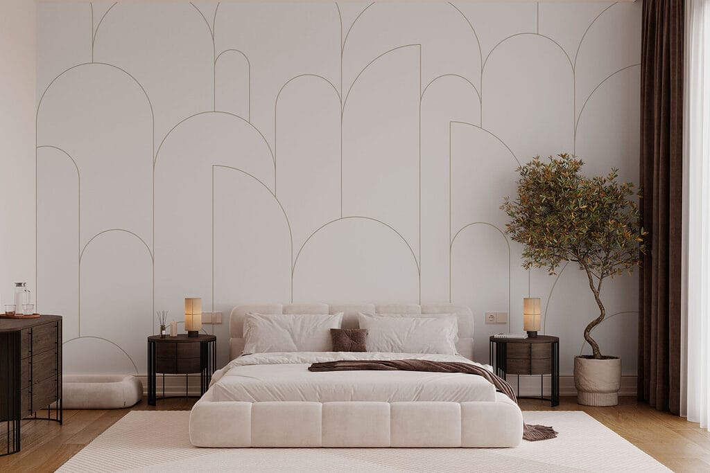 White and brown lines on a white background