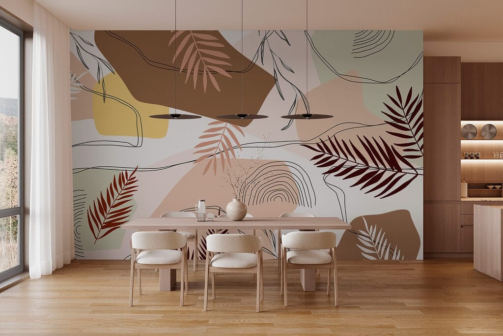 Pattern of leaves and shapes