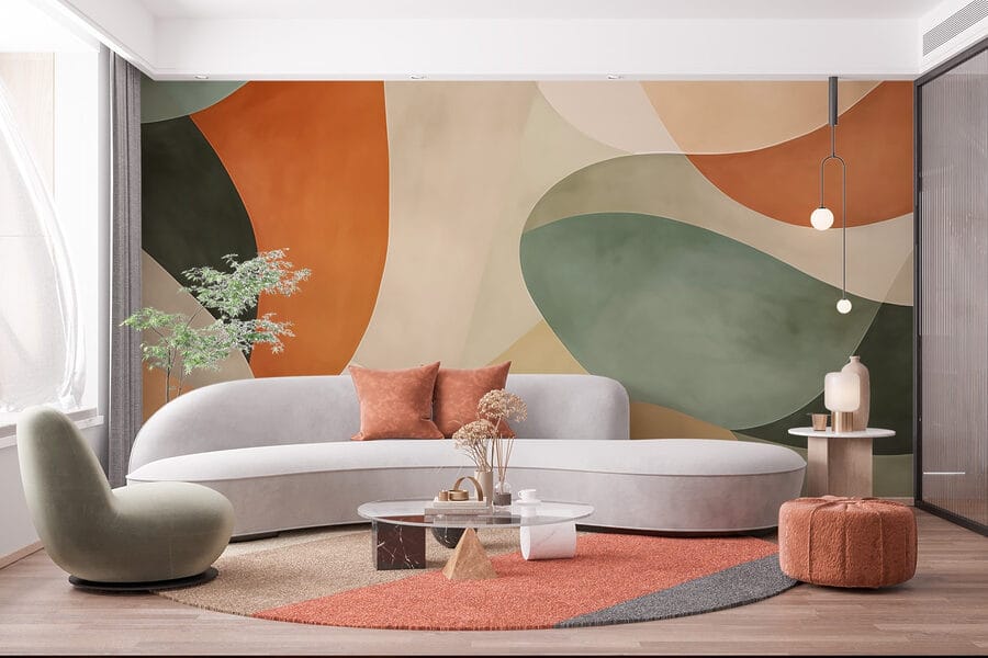 Composição abstrata em cores suaves