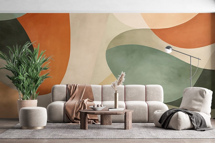 Composição abstrata em cores suaves