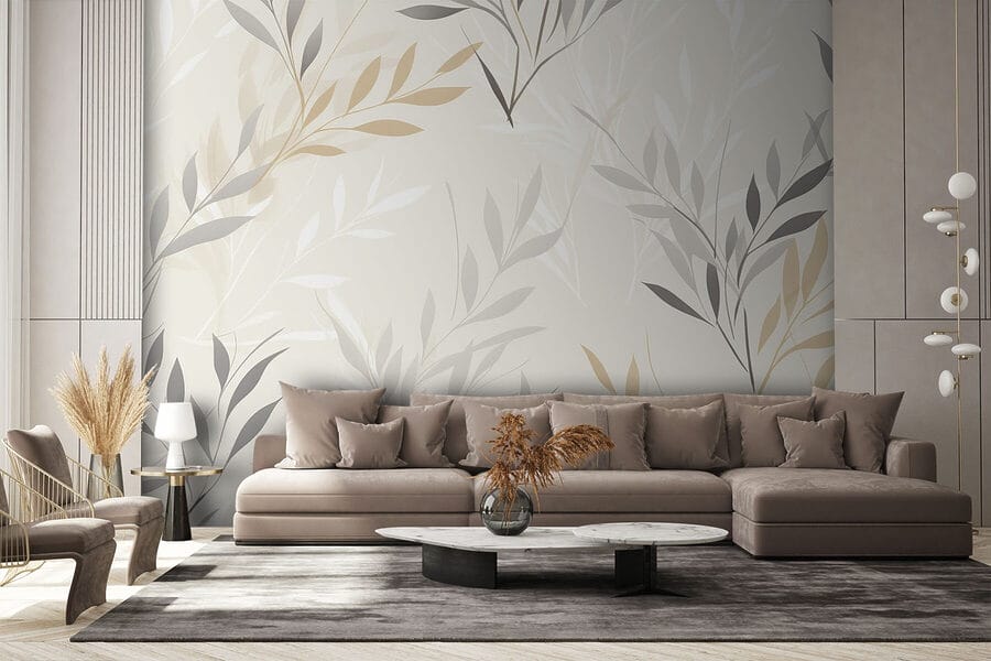 Padrão de folhas sobre um fundo branco Padrão de folhas sobre um fundo branco