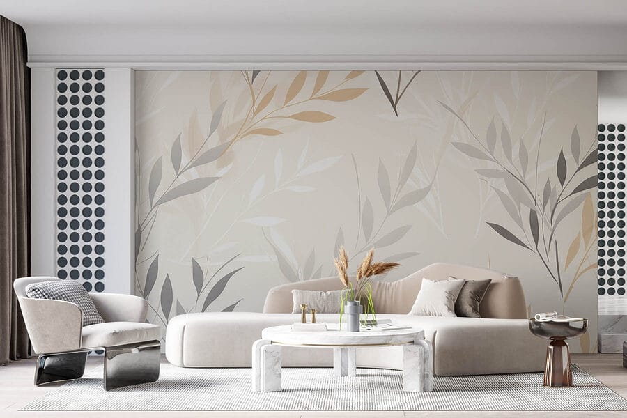 Padrão de folhas sobre um fundo branco Padrão de folhas sobre um fundo branco