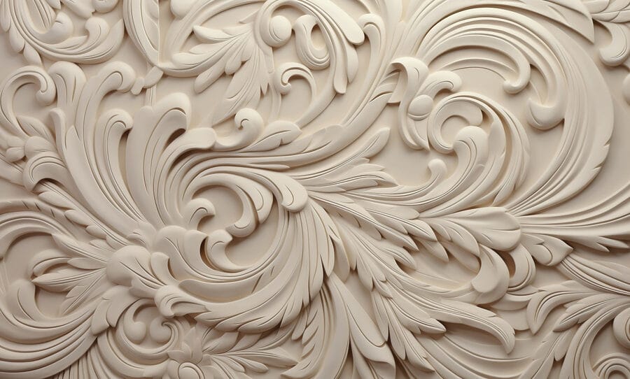 Papel de parede Parede branca com desenhos intrincados - Image 4