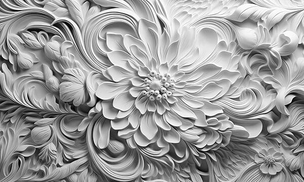 Flor branca com folhas Flor branca com folhas
