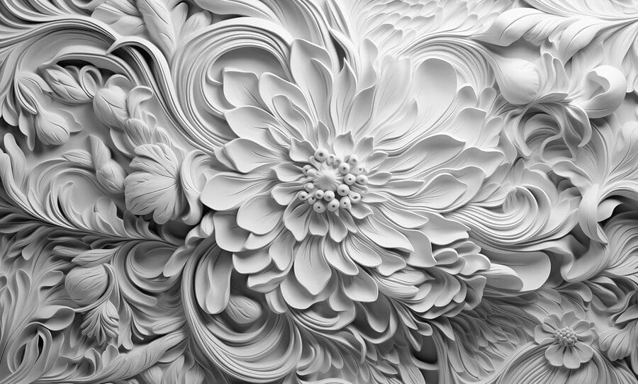 Papel de parede Flor branca com folhas - Image 4