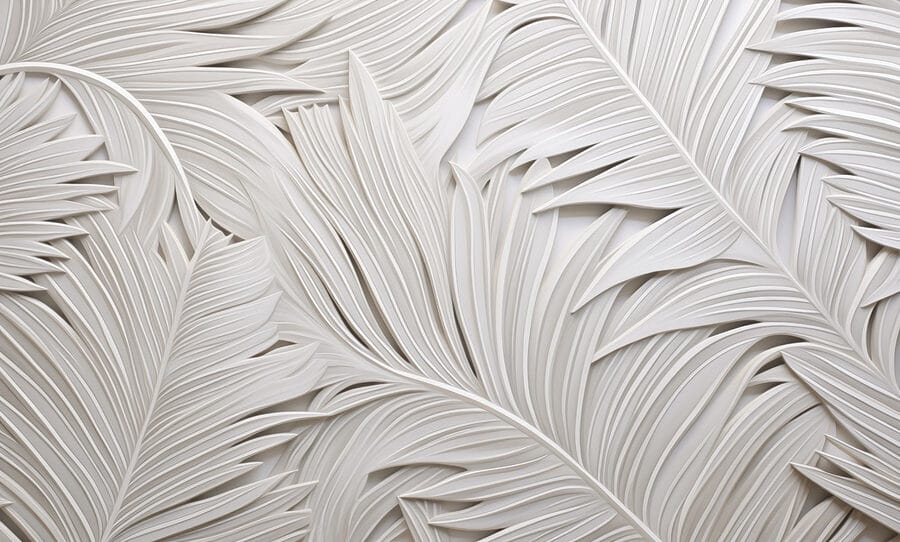 Papel branco recortado de folhas