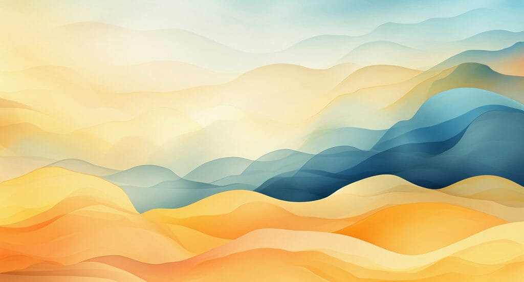 Colinas coloridas com ondas azuis e amarelas Colinas coloridas com ondas azuis e amarelas